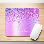 Lila Glitter Monogram Namn Luxury Girly Musmatta<br><div class="desc">Lila Faux Foil Metallic Gnistra Glitter Brushed Metall Monogram Namn Mousepad (musknapp). Det gör perfekten söt 16-årsjubileum,  bröllop,  möhippa,  årsdag,  babydusch eller bachelorette-fest för någon som glam lyxen och chic stilar i kärlek.</div>