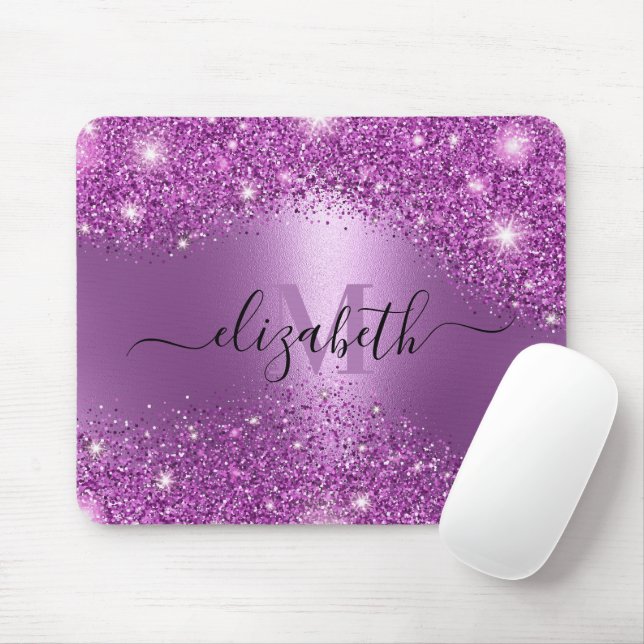 Lila Glitter Musmatta (Med mus)