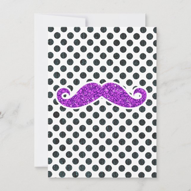 LILA GLITTER MUSTACHE POLKA DOTS (Framsida)