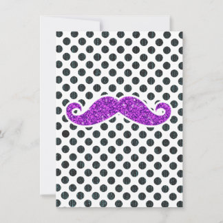 LILA GLITTER MUSTACHE POLKA DOTS