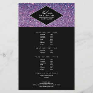 Lila Glitter och Glamor Beauty Flyer