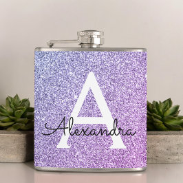 Lila Glitter och Gnistra Monogram Initial Fickplunta