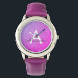 Lila Glitter och Gnistra Monogram lyx Armbandsur<br><div class="desc">Lila Faux Glitter och Gnistra Elegant Monogram Watch. Den här bevakningen kan anpassas så att den omfattar ditt första och första namn. Glitter Watch ger en underbar Möhippa,  Födelsedagsfest eller Bachelorette Party-gåva till den speciella person som kärlek rosa.</div>