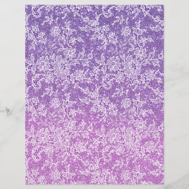 Lila Glitter Ombré Craft Papper Blommigt Snöre (Framsida)