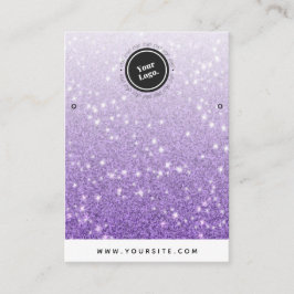 Lila Glitter Ombre Glam Jewelry Earrings Visning Visitkort