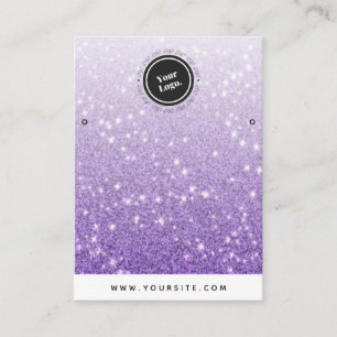 Lila Glitter Ombre Glam Jewelry Earrings Visning Visitkort