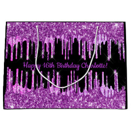 Lila glitter på födelsedagen droppar svart rosa mo