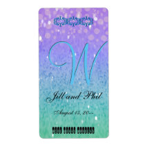 Lila Glitter Patio Lantern Confetti Glam Blue