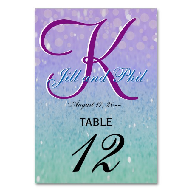 Lila Glitter Patio Lantern Confetti Glam Glow Bordsnummer (Framsidan)