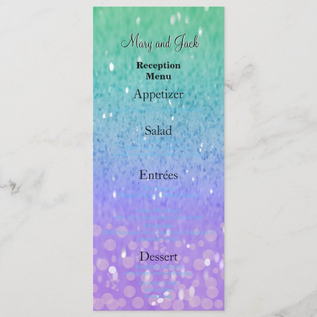 Lila Glitter Patio Lantern Confetti Glam Glow Meny (Framsida)