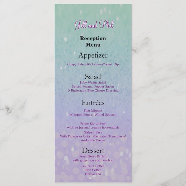 Lila Glitter Patio Lantern Confetti Glam Glow Meny (Framsida)