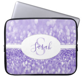 Lila Glitter personalisera Laptop sleeve