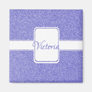 Lila Glitter Personalize Magnet