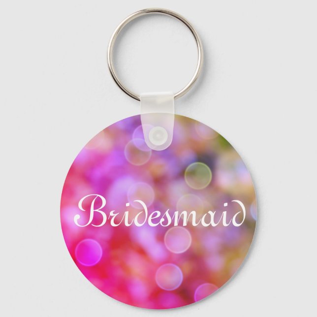 Lila Glitter Personlig Bridesmaid Keychain Nyckelring (Framsida)