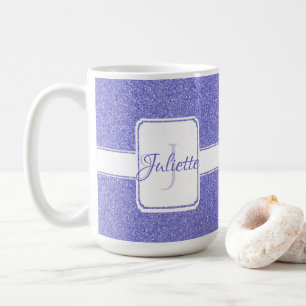 Lila Glitter Personlig Kaffe Mugg