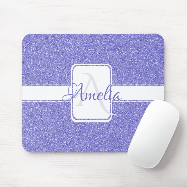Lila Glitter Personlig Mouse Pad Musmatta (Med mus)