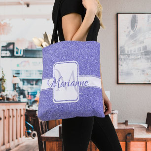 Lila Glitter Personlig Tote Bag Tygkasse