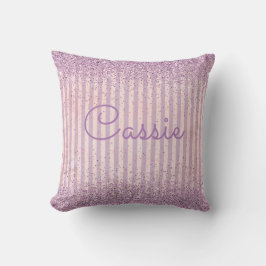 Lila Glitter Rand Monogram Kudde