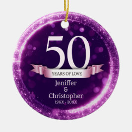 Lila Glitter Redigera år Bröllop Julgransprydnad Keramik