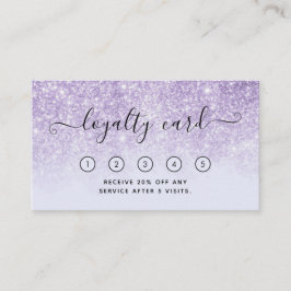Lila Glitter Salon Spa Loyalty Card med Logotyp Visitkort