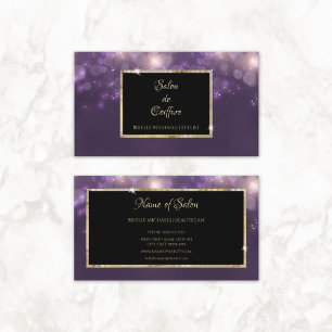 Lila Glitter Salon Visitkort