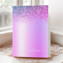 Lila Glitter Script Monogram Girly