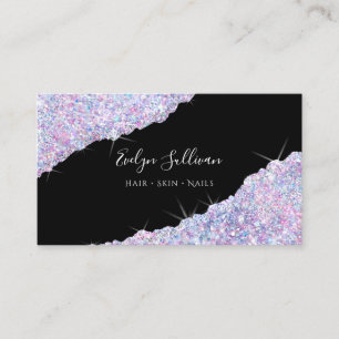 lila Glitter Sequin Affärskort Visitkort
