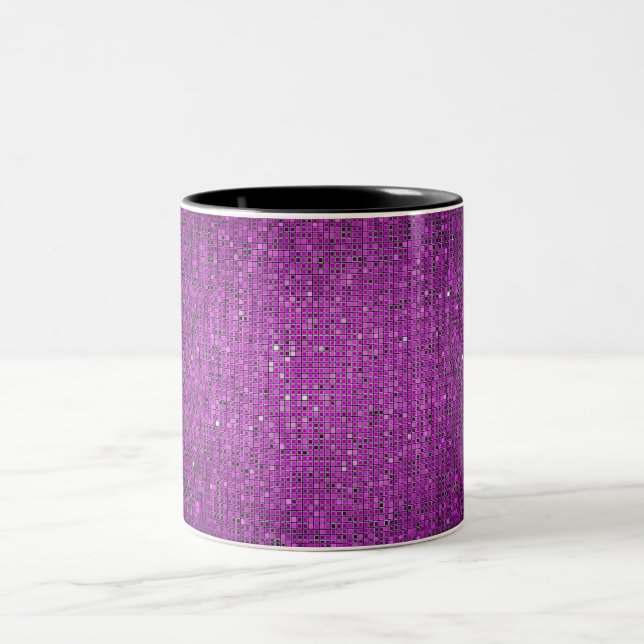 Lila Glitter Sequin Disco Glitz-kaffe Mugg Kopp (Center)