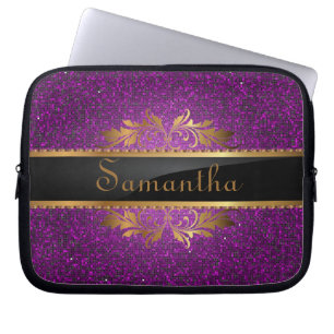 Lila Glitter Sequin Disco Glitz Protective Fodral