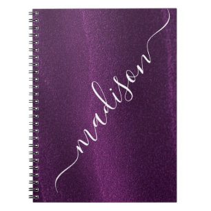 Lila Glitter Shimmer Anpassningsbar Personlig Namn Anteckningsbok