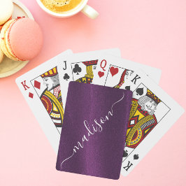 Lila Glitter Shimmer Anpassningsbar Personlig Namn Casinokort
