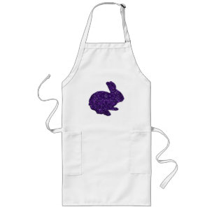 Lila Glitter Silhouette Påskhare Apron Långt Förkläde