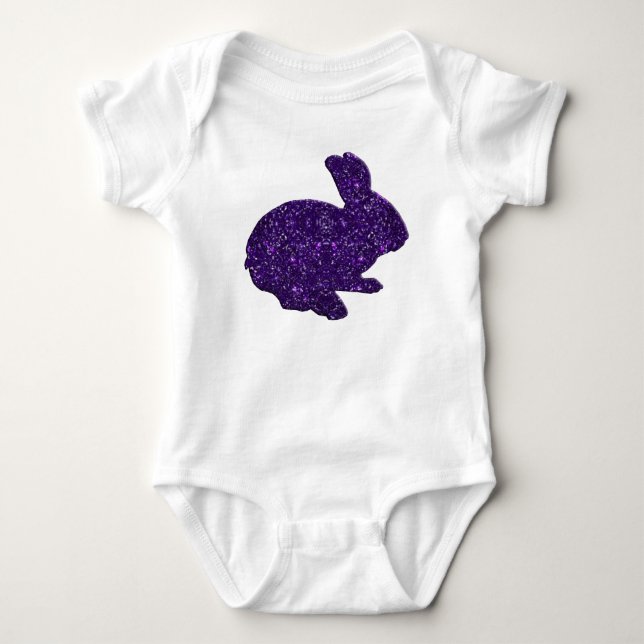 Lila Glitter Silhouette Påskhare Creeper T Shirt (Framsida)