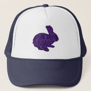 Lila Glitter Silhouette Påskhare Hat Keps
