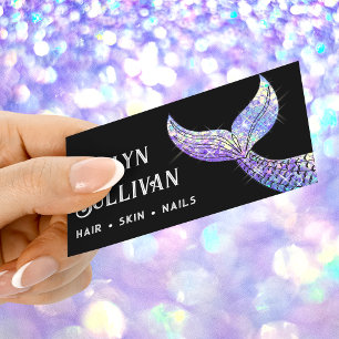 Lila glitter sjöjungfru svan svart affärskort visitkort