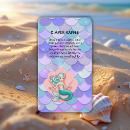 Lila Glitter Sjöjungfru under Sea Baby Shower Tilläggskort