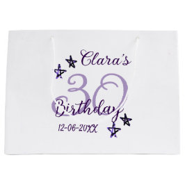 Lila glitter stjärnor 30års födelsedag moderna ref