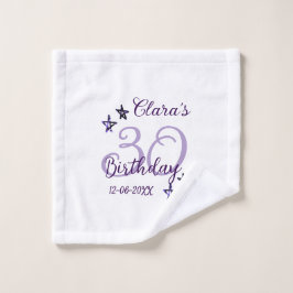 Lila glitter stjärnor 30års födelsedag moderna ref