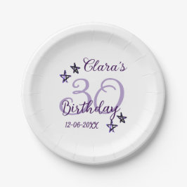 Lila glitter stjärnor 30års födelsedag moderna ref