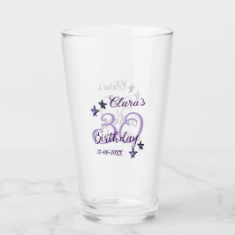 Lila glitter stjärnor 30års födelsedag moderna ref glaskopp