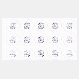 Lila glitter stjärnor 30års födelsedag moderna ref klistermärke