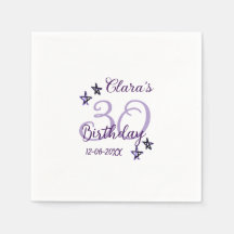 Lila glitter stjärnor 30års födelsedag moderna ref