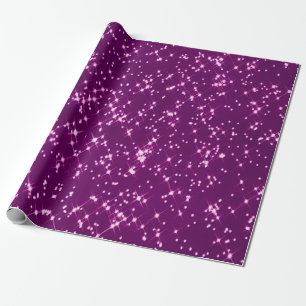 Lila glitter stjärnor presentpapper