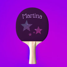 Lila Glitter stjärnornas personlig ping pong padde