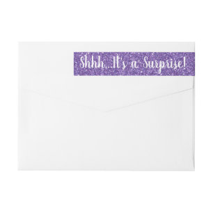 LILA Glitter SURPRISE Wrap-Returetiketter Etikettband