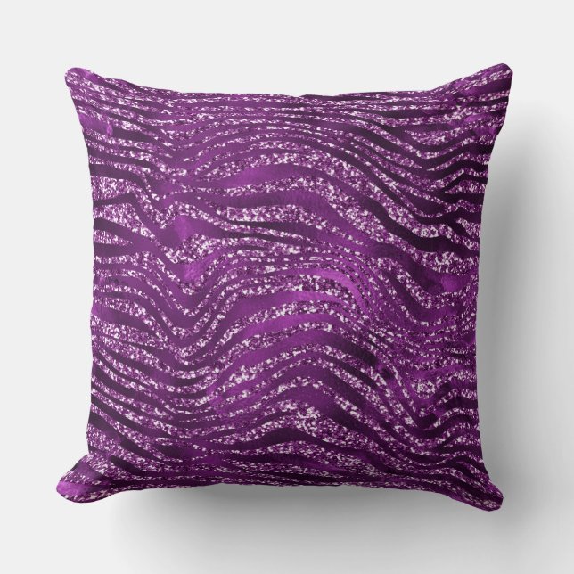 Lila Glitter/Tiger Gnistra Reversible Pillow Kudde (Framsida)