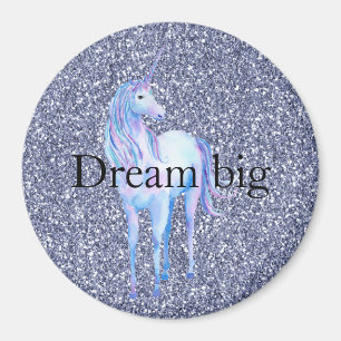 Lila Glitter Unicorn Magnet