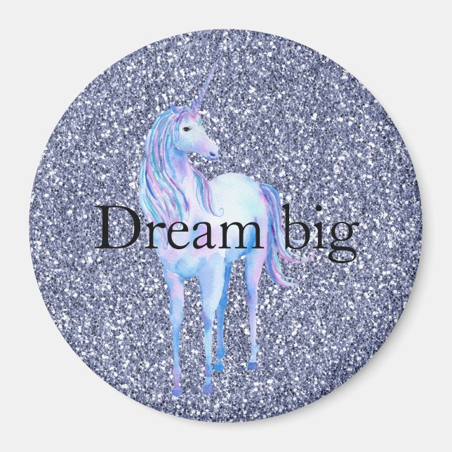Lila Glitter Unicorn Magnet (Framsidan)