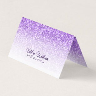Lila Glitter & White Sparks Visitkort