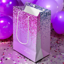 Lila glittergnistrande metallmonogramnamn